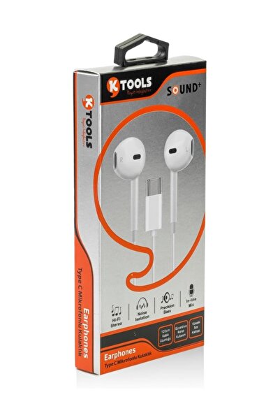 Ktools Sound Type-c Girişli Kablolu Stereo Mikrofonlu Kulaklık Hi-fi