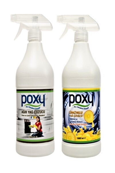 Poxy Limonlu Yağ Çözücü 1000 ml & Ağır Yağ Çözücü 1000 ml