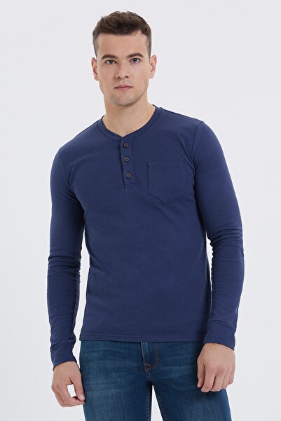 Lee Cooper Erkek Faris O Yaka Patli Sweatshirt Lacivert 201 LCM 241092