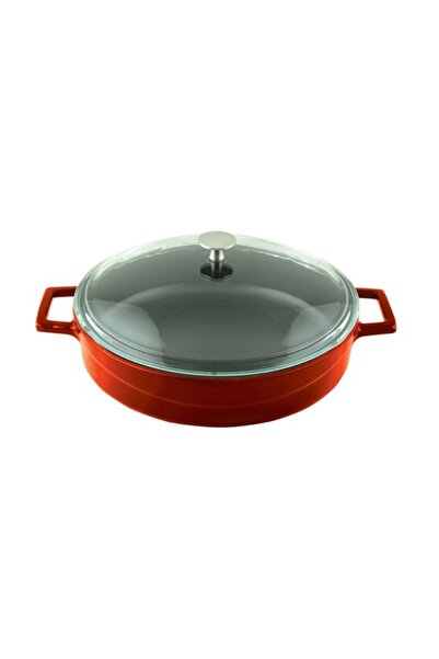 Lava Döküm  Çok Amaçlı Yayvan Tencere Çap(ø) 24cm - Glaze Turuncu