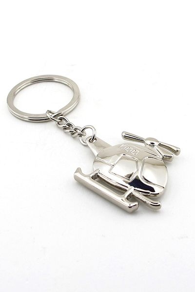 Solfera Unisex Helicopter Shaped Shiny Metal Keychain Kc764