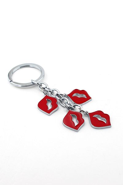 Solfera Unisex Kiss Red Lips Metal Keychain Kc554