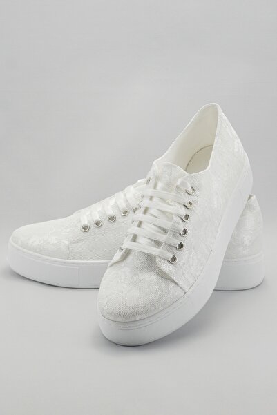 Çnr&Dvs حذاء نسائي بكعب ويدج أبيض CNR1101 أبيض سينار