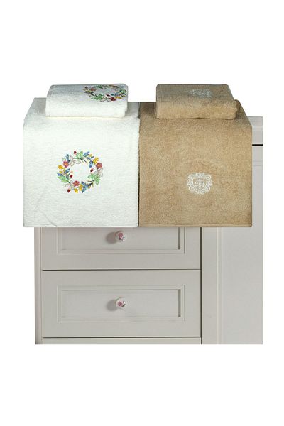 Taç Venini Cotton Bath Set 85X150 - 50X90