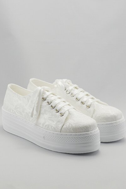 Çnr&Dvs حذاء نسائي بكعب ويدج أبيض CNR1401 أبيض سينار