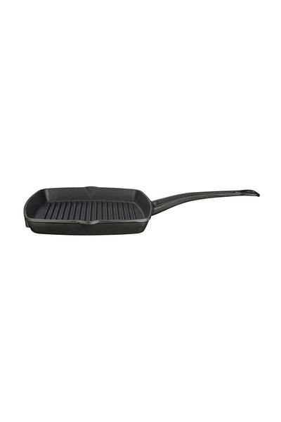 Lava Cast Iron Grill Pan with Metal Handle Black 26x26 cm