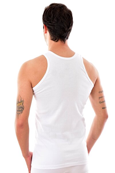 Tutku Men's White 3 Pieces Tutku Ribbed Undershirt 102