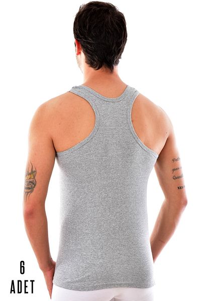 Seher Ανδρικό γκρι 6 τεμαχίων Seher Sports Tank Top 0058 Γκρι