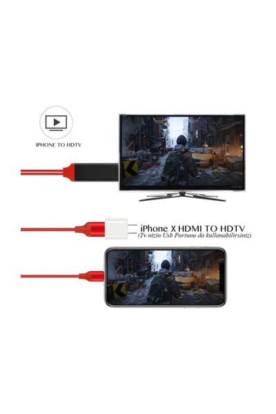 Alfais 4308 Lightning Hdmı Çevirici Dönüştürücü Tv Kablosu (iphone 5/6/7/8/x/xr/xs Plus Için Uyumlu