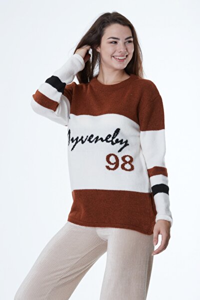 Pink Poem Дамски пуловер с теракотен мотив PP096-4