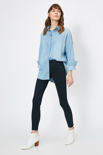 Koton Pantaloni albaștri de damă 0YAK47642DD