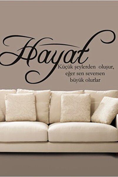 Sticker Sepetim Hayat Duvar Yazısı