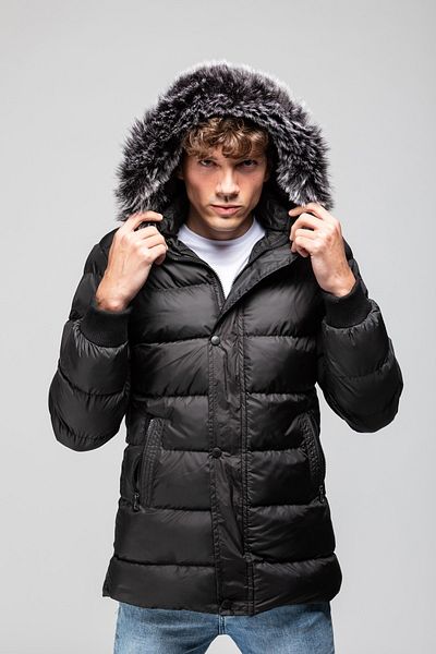 Slazenger Ανδρικό παλτό Parka Harshal Μαύρο St29je005-500