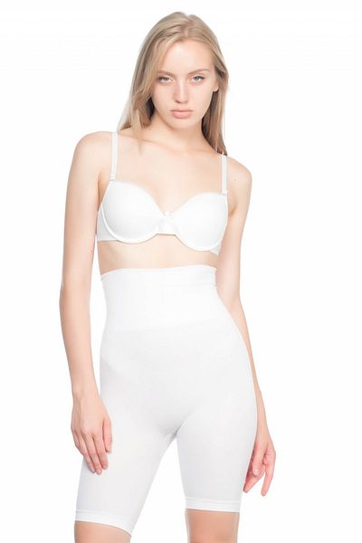 Emay Corset boxer alb cu talie înaltă - 3200 pantaloni cu picioare lungi