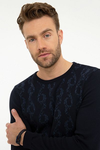 Pierre Cardin Мъжки тъмносин тесен пуловер G021GL0TK.000867157