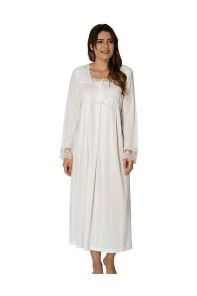 Effort Pijama طقم ثوب نوم للحوامل من Zerre Bebe 2404 Ecru