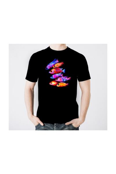 SCUBAPROMO Aquarium World crna muška majica