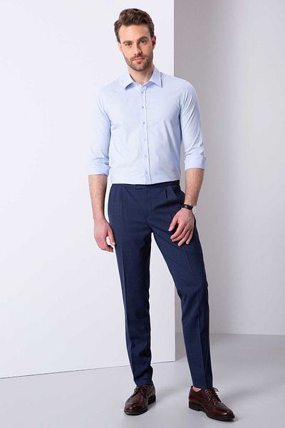 Pierre Cardin Ανοιχτό Μπλε Slim Fit Basic πουκάμισο