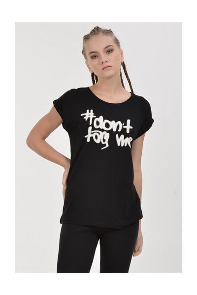 Cotton Candy Жіноча футболка з коротким рукавом з написом #don't Tag Me - чорна
