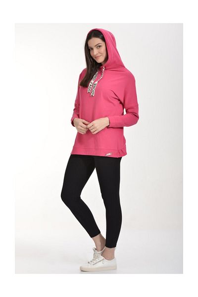 Cotton Candy Hanorac cu glugă cu volante - fucsia
