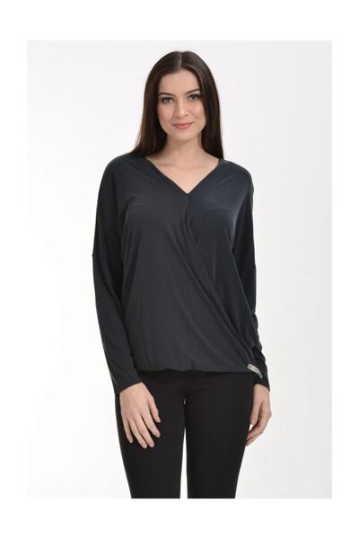 Cotton Candy Круазе Закритий Модальний Футболка - Антрацит