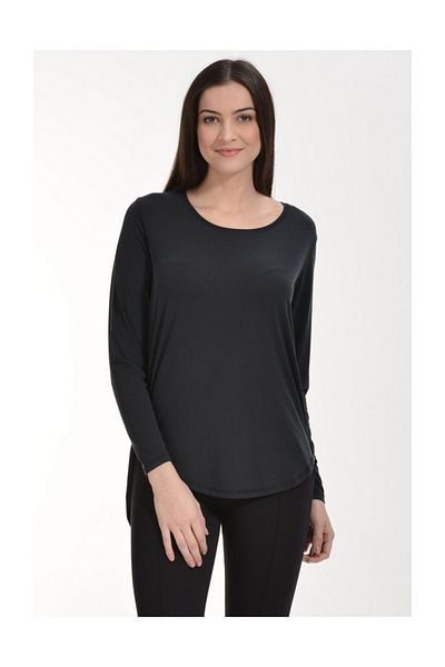 Cotton Candy Υφαντό Λεπτομερές Modal T-Shirt - Anthracite
