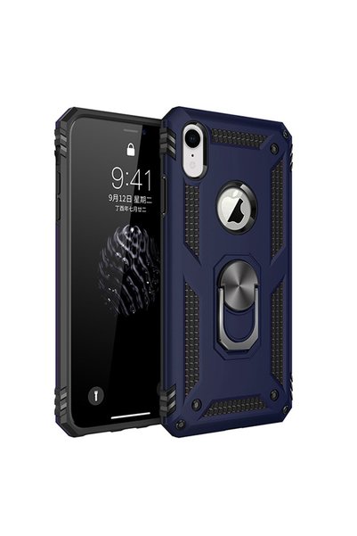 Molly حافظة آيفون Xr متوافقة مع سيليكون ميجاترون باللون الأزرق الداكن