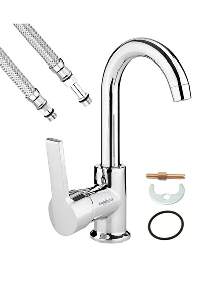 ARMİLLA ARMATÜR Sıcak Soğuk Çift Su Girişli Delta Lüx Gövde Banyo Lavabo Musl...