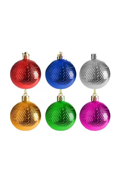 Partifabrik Новорічний набір з 6 кольорових кульок для прикрашання ялинки