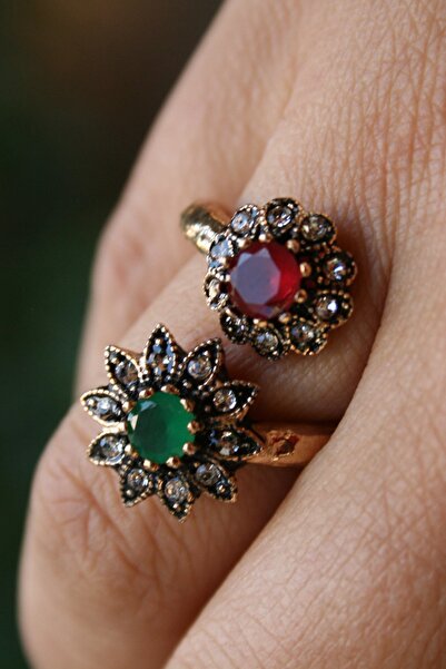 Stoneage Jewellery Bronz Yüzük Çift Çiçek