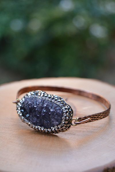 Stoneage Jewellery Handmade Amethyst Natural Stone Bracelet