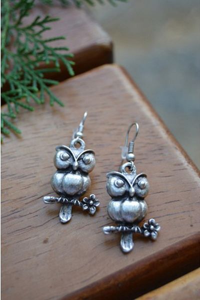Stoneage Bohemian Owl Women's Earrings