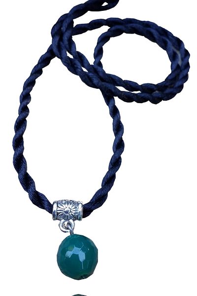 Stoneage Women's Necklace Green Agate Original Natural Stone