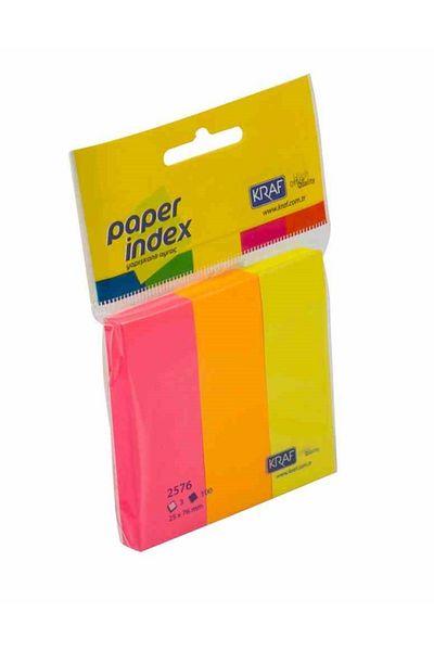 KRAF Ευρετήριο χαρτιού 25x76mm 3 Χρώματα X 100 Sy 2576