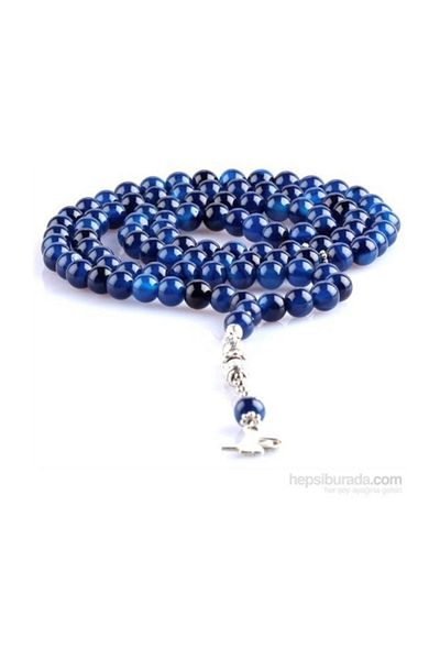 RD EKOAVM 8mmGlobe Cut Blue Agate Rosary - 99 Pieces