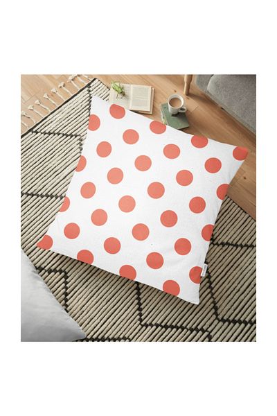 Realhomes Pernă decorativă de podea cu imprimeu digital cu buline Gura bebelușului - 70 X 70 Cm