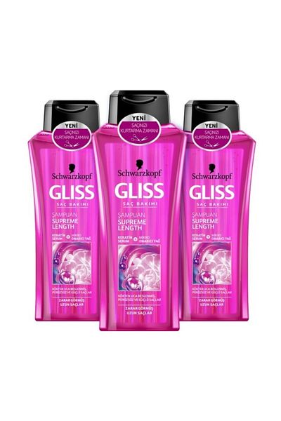 Gliss Supreme Length 400ml Shampoo - 3 Pieces