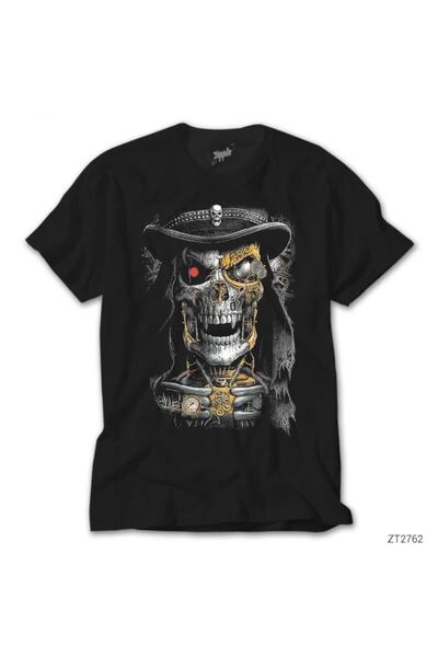 Z zepplin Tricou negru Terminator Skull