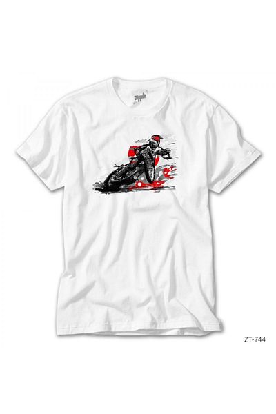 Z zepplin Λευκό μπλουζάκι μοτοσικλέτας Motocross Speedway