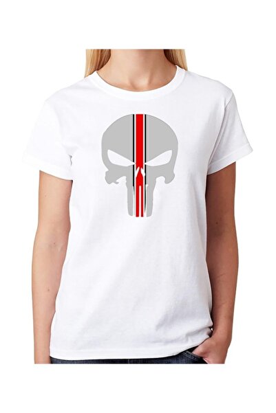 SCUBAPROMO Punisher Scull ženska bela majica