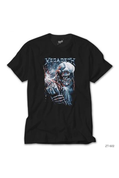 Z zepplin Tricou negru Megadeth Skull Bomb