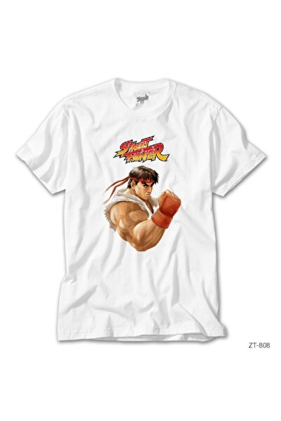 Z zepplin Tricou alb Street Fighter Ryu