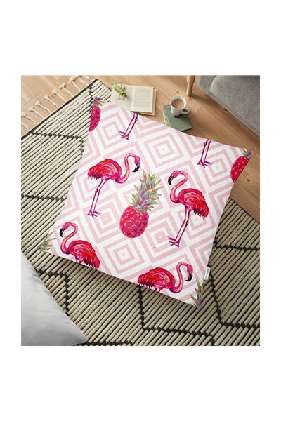 Realhomes Perna de podea imprimata digital cu model Flamingo - 70 X 70 cm