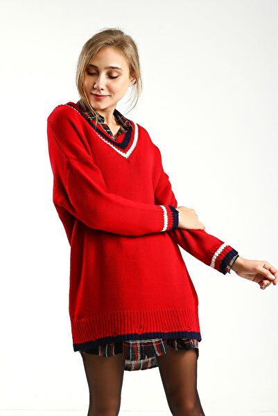 Collezione Women's Red Sweater Colez UCB190907A17