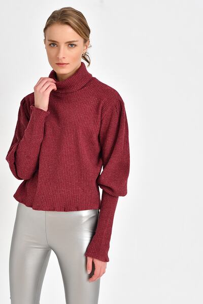 Quincey Pulover din tricot înalt pentru gât, prune BDE2518