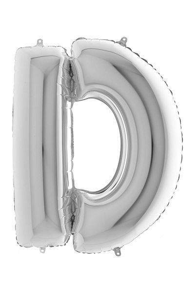 Big Party Letter D Silver Foil Balloon 102 cm