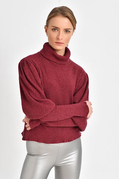 Quincey Pulover din tricot înalt pentru gât, prune BDE2518