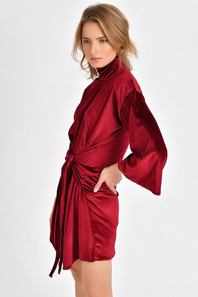 Quincey Φόρεμα Velvet Claret Red EBL2730