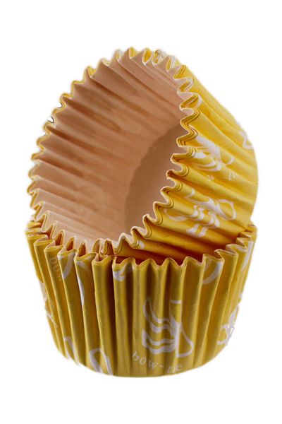 TT Tahtakale Toptancıları Pet Capsule Cupcake Mold with Yellow Bow - 48X34 MM (100 Pieces)