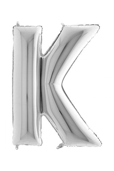 Big Party K Letter Silver Foil Balloon 102 Cm